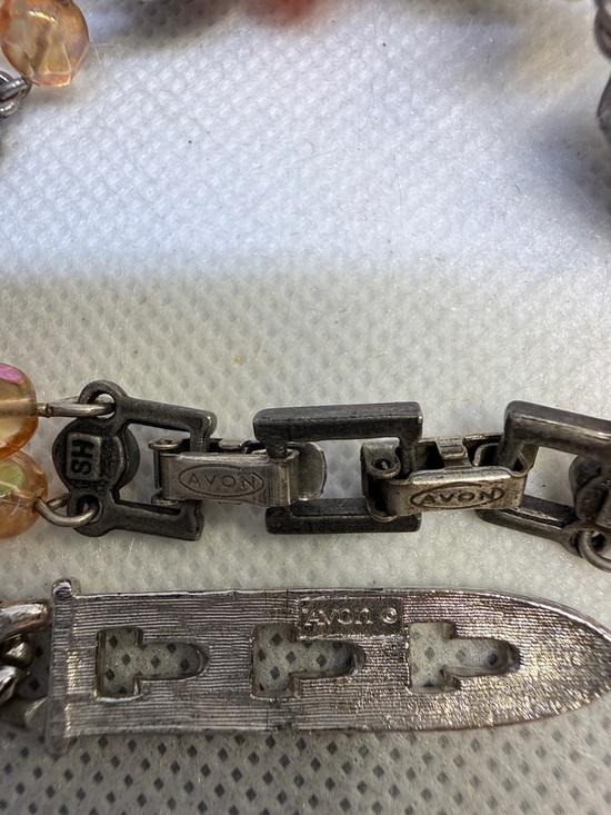 Avon Bracelets Buckle Accent & Beaded Vintage Silver Tone. Both Are Signed. - Picture 2 of 11
